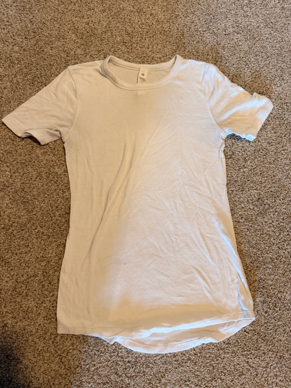 lululemon White Short Sleeve Crew Neck Shirt